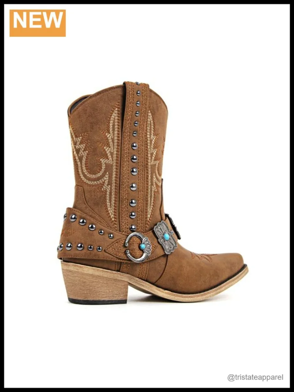 Cowgirl Western Boots for Women Ankle High Embroidery Pointed Toe Rodeo